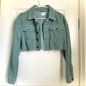 Princess Polly Bannow Cropped Jacket Sage